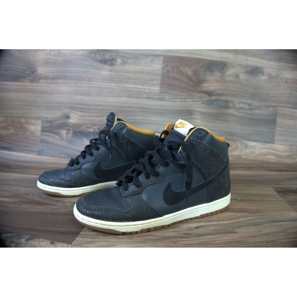 Nike Dunk High Premium Black Zebra Print Sneakers Mens Size 10 - Picture 2 of 9